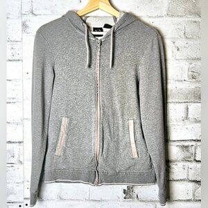 Armani Exchange Women's Heathered Grey Zip-Up Hoodie